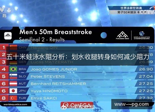 五十米蛙泳水阻分析：划水收腿转身如何减少阻力
