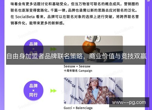 自由身加盟者品牌联名策略，商业价值与竞技双赢
